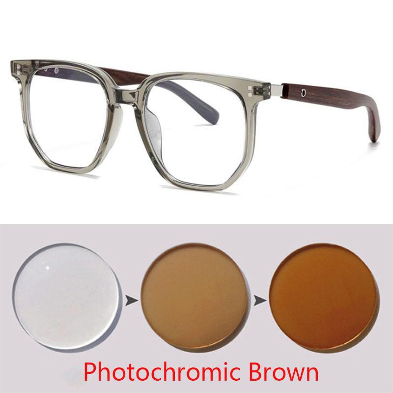 Wood Grain Myopia Glasses For Men and Women Spectacles Anti Blue Light Near Sight Eyewear Diopter -0.5 -0.75 To -6.0