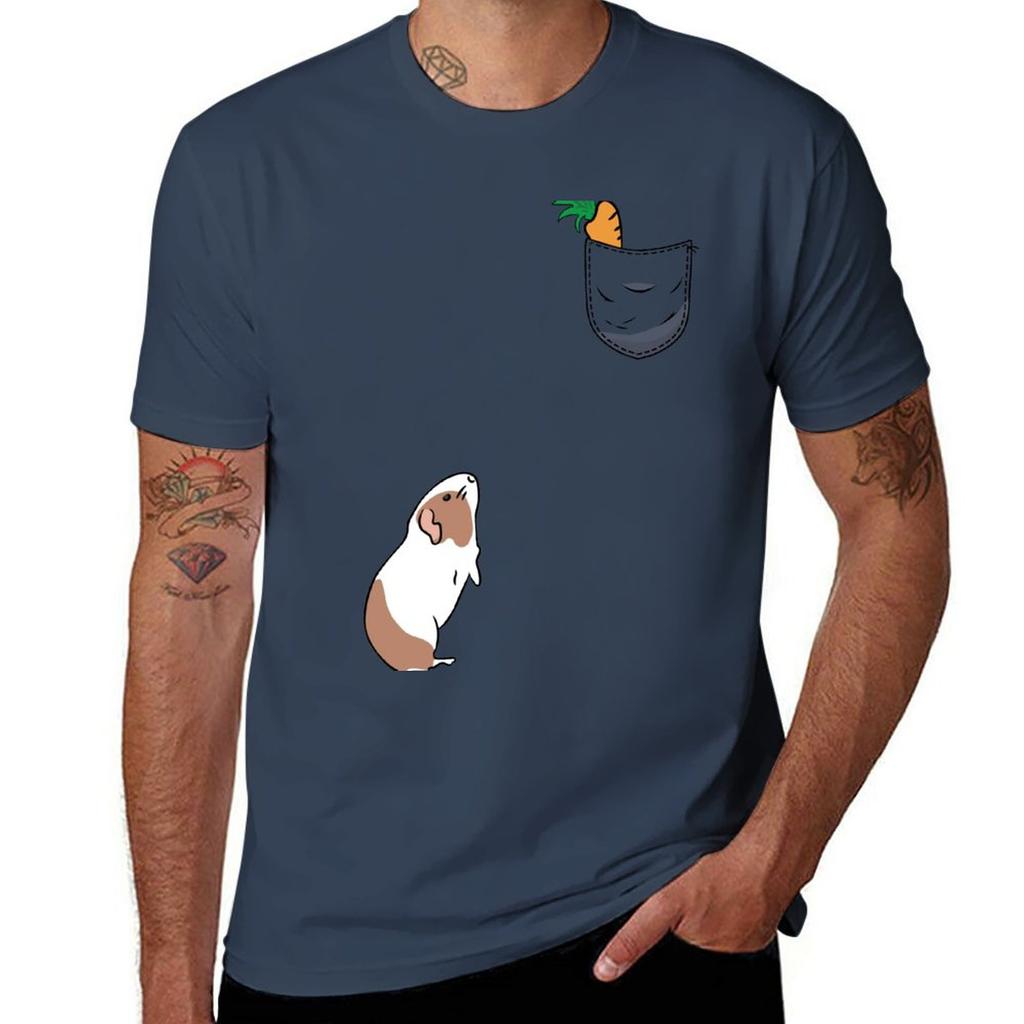 New Carrot In My Pocket For Guinea Pig T-Shirt Anime T-shirt Black T Shirt Sweat Shirts Heavyweight T Shirts for Men