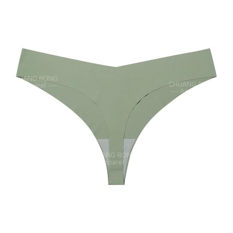 

One-piece seamless ice silk panties sexy low-rise Panty nude feeling breathable and comfortable fitness thong women XL