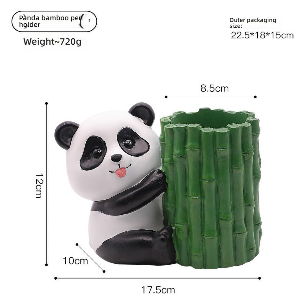

Minimalist Cute Panda Pencil Holder, Handmade Resin Desk Organizer for Office Desk, Kawaii Animal Statue for Collection