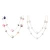 Minimalist Auroras White Geometric Square Double Layer Collarbone Necklace Resin for Sensitive Skin Women for Daily Use