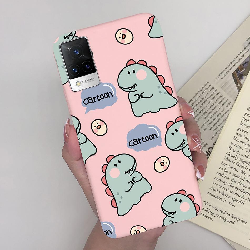 For Vivo V21 Case V2066 V2050 Soft Silicone Cute Painted Cover For Vivo V21E V 21 4g 5g Phone Cases Shockproof Bumper Slim Funda