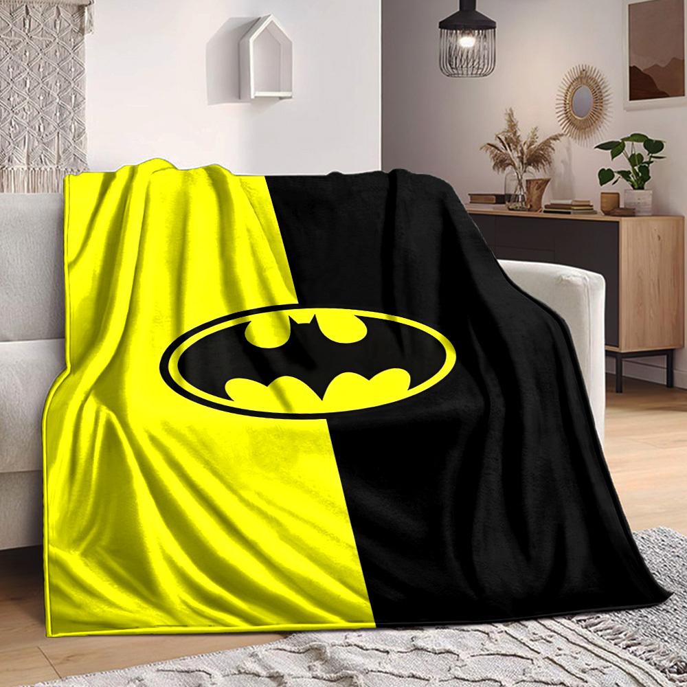1pc Batman Flannel Throw Blanket Lightweight Soft Warm All Season Blanket for Sofa, Bed, Travel, Camping L1024165