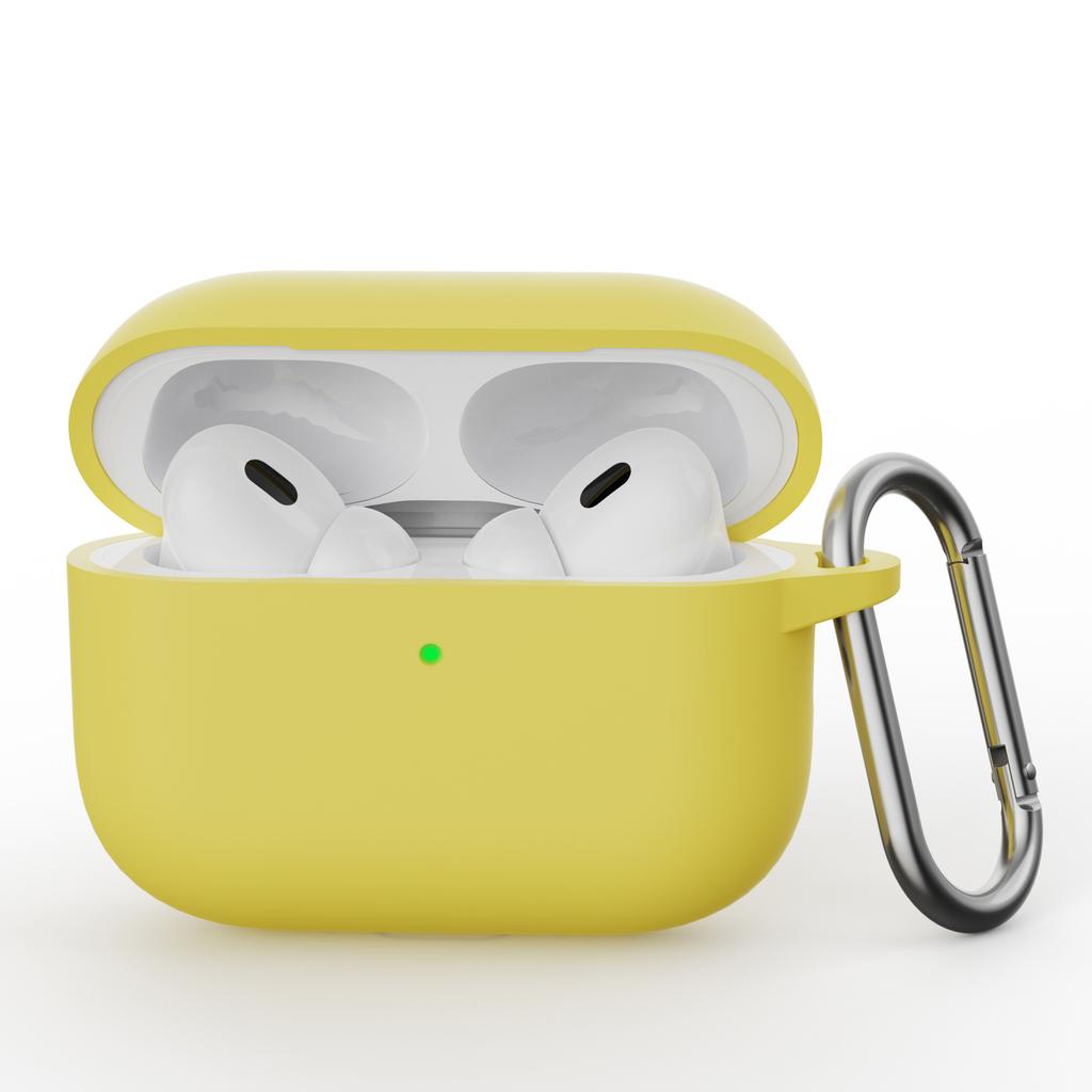 Solid color silicone one-piece earphone case for AirPods PRO1 Bluetooth earphone case with hook