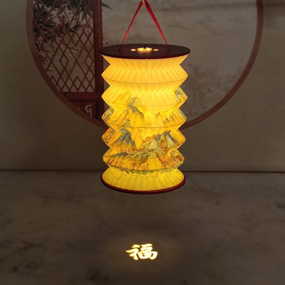 Hanging Chinese Paper Lantern Projected Handheld Lanterns Decorative Flower Lamp  Spring Festival