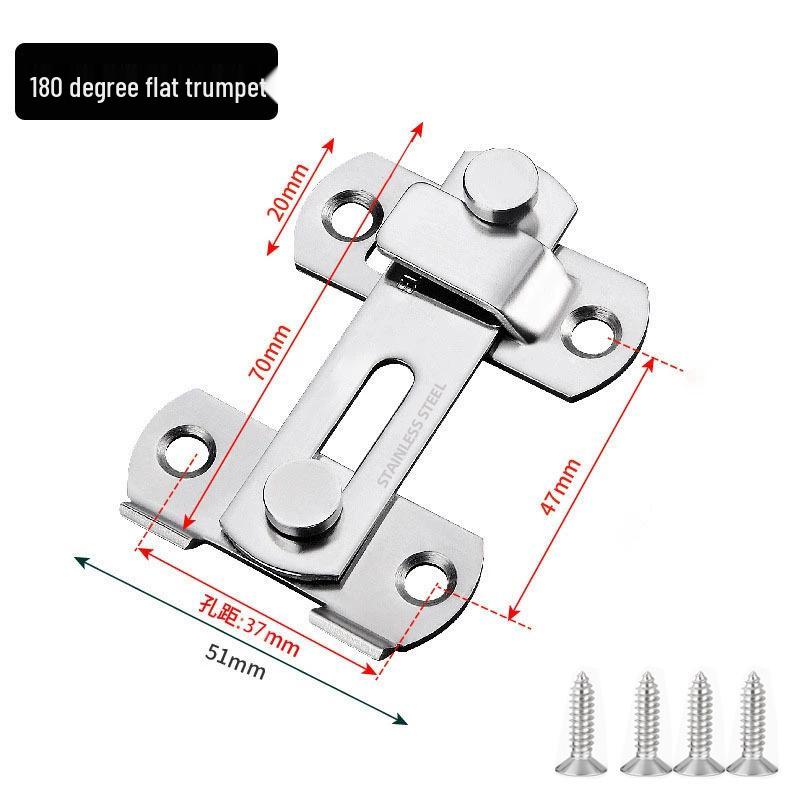 Stainless Steel 90° Right Angle Door Latch: Anti-Theft Sliding Bolt Lock