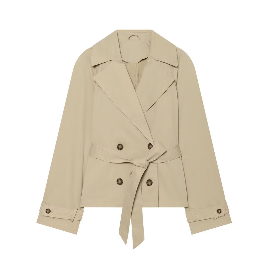 Autumn new European and American style retro fashion waist lace-up short trench coat 1346342