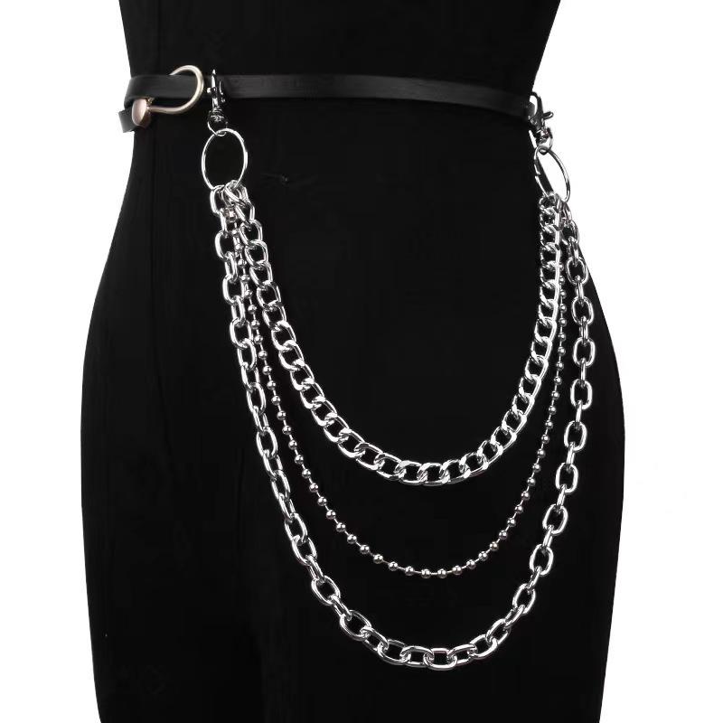 

Retro Punk Multi-layer Metal Waist Chain Belt with Pendant