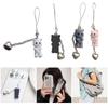 Fashion Flocking Cat Heart Pendant Phone Straps Lanyard Pocket Keychain Strap Backpack Charm Car Key Decoration