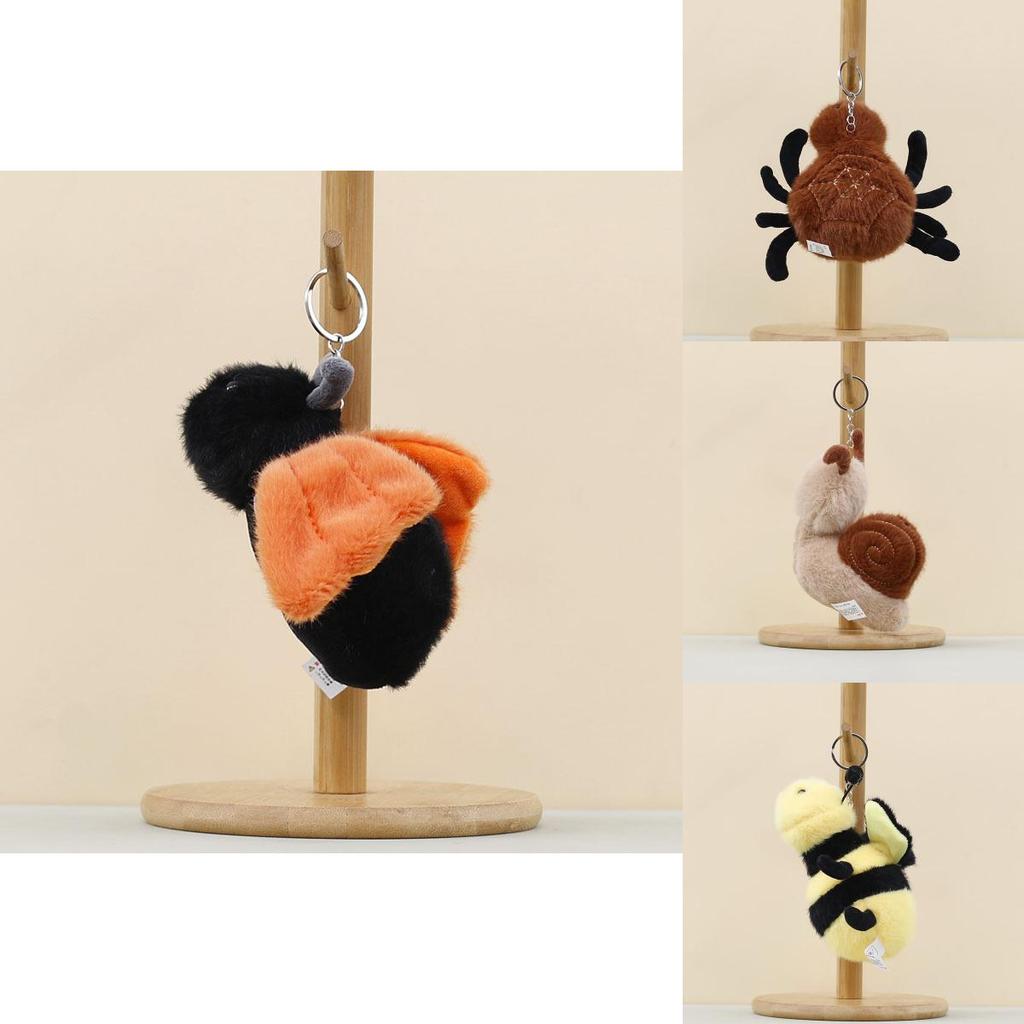 Cute Insect Plush Keychain With Pp Cotton Filling For Backpack Decoration