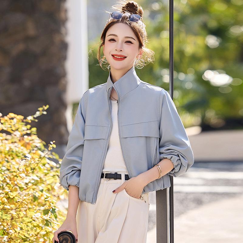 Women's Genuine Lambskin Motorcycle Leather Jacket - Short Coat, Spring/Autumn 2025 Edition