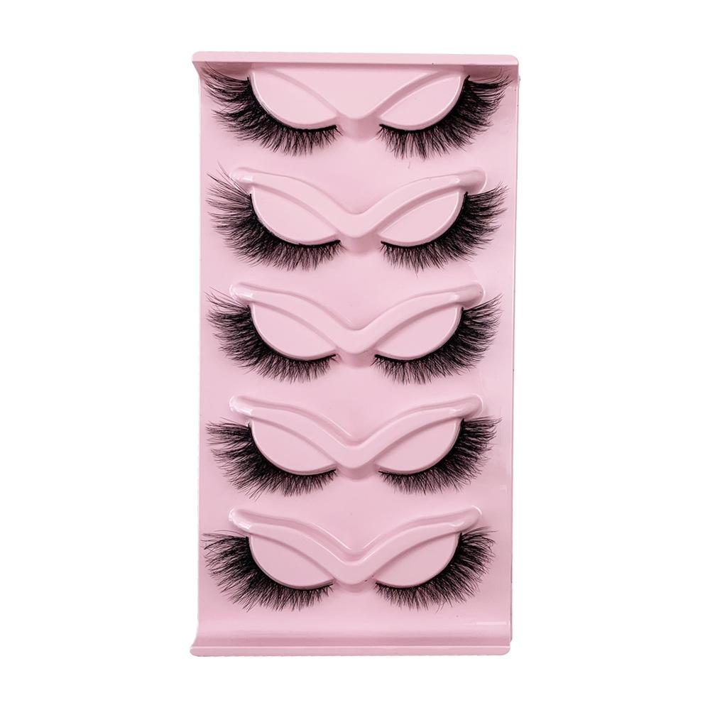 False Eyelashes Naturally Curl Up the Whole Black Stem Multi-layer Three-dimensional Orange Tray, One Piece of 7 Pairs of Eyelashes