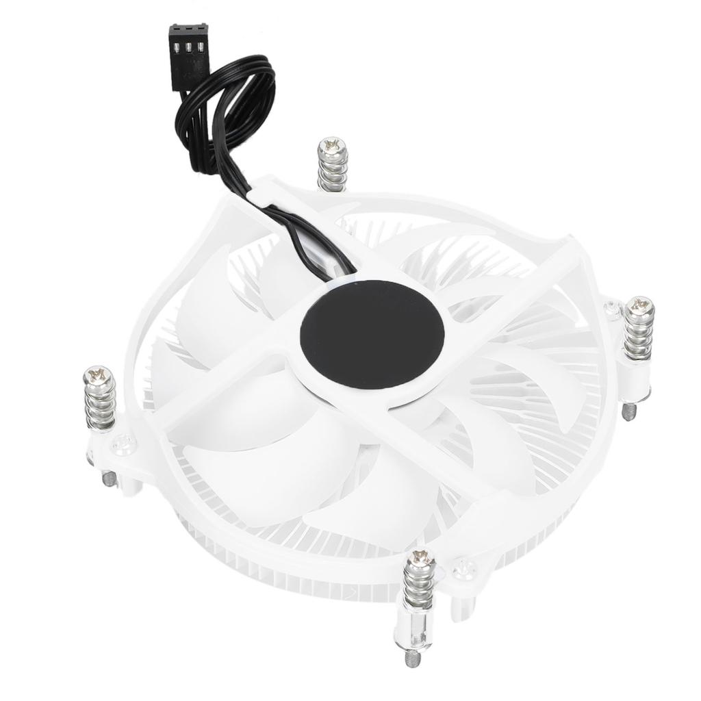 CPU Cooler UltraThin AllAluminum Heat Sink Low Sound White Fan Radiator for Intel 115 Series