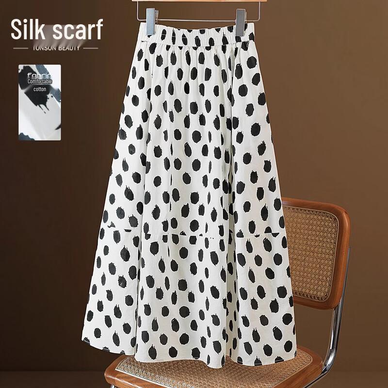 Women s Retro Polka Dot High-Waist A-Line Midi Skirt S