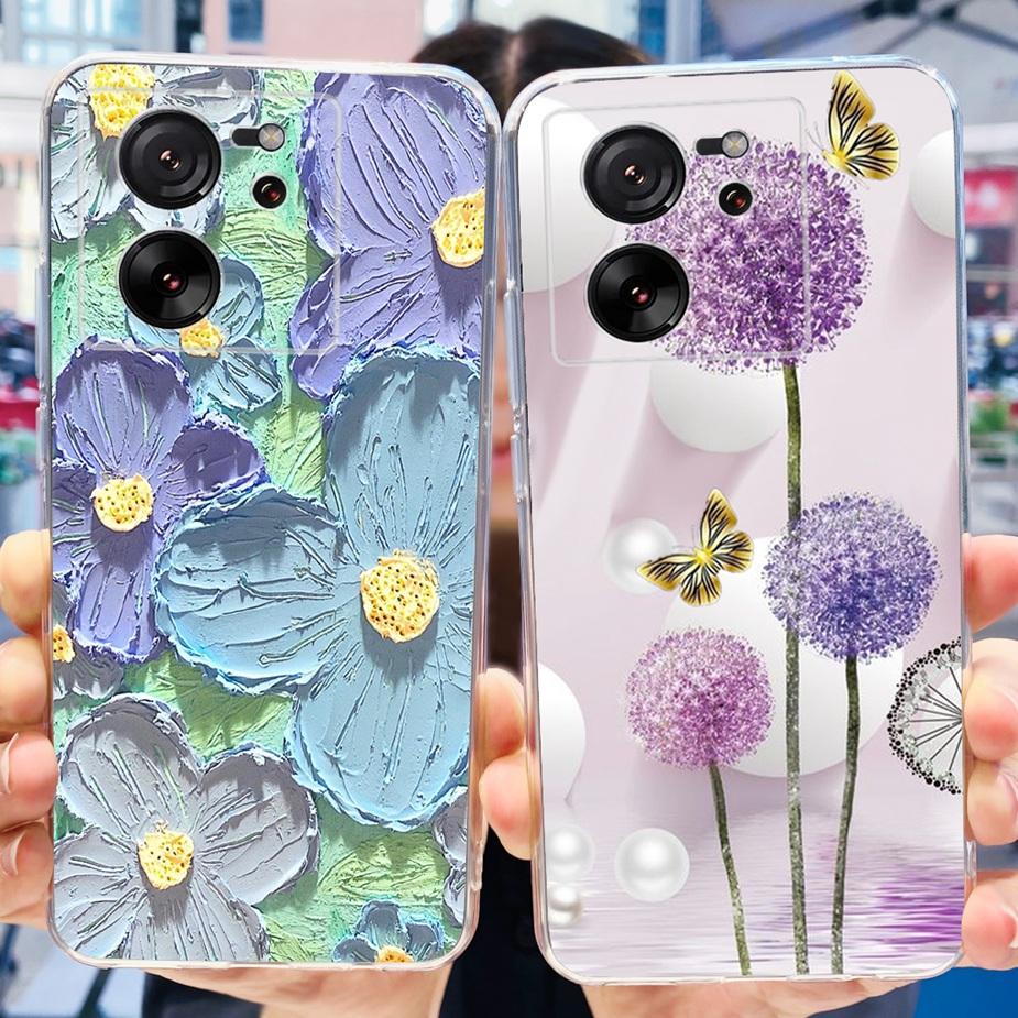 For Xiaomi 13T Pro Case Luxury Painted Back Cover Clear Silicone Phone Case For Xiaomi Mi 13T Pro 13TPro Soft Fundas 6.67'' Bags