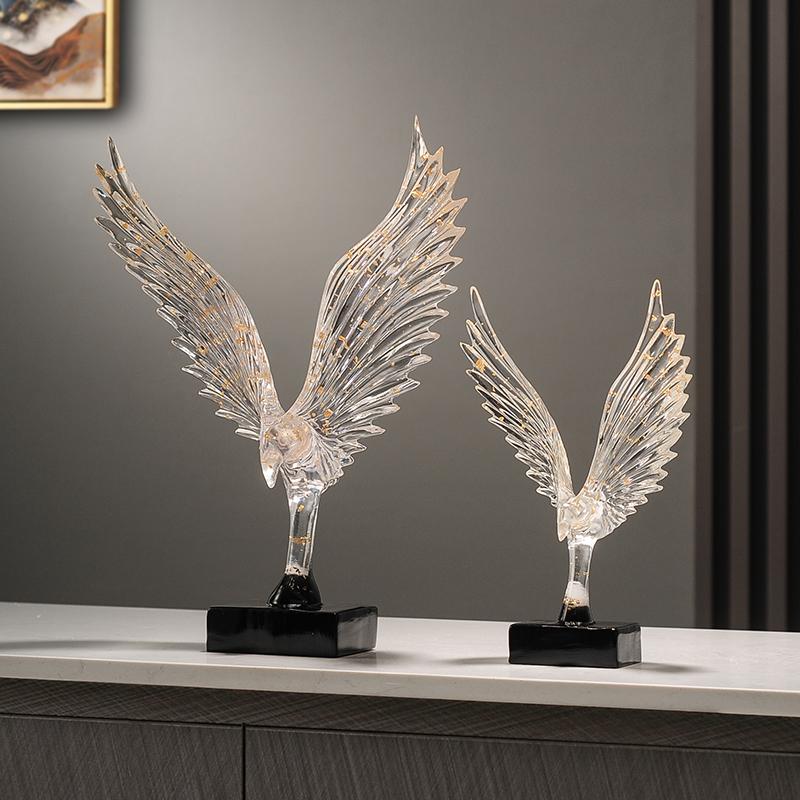 Abstract Gold Eagle Decoration Beautifully Resin Angel Wing Craftwork Sculpture Ornament Angel Wing Statue Home Decor Figurine