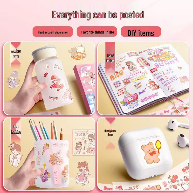 200 Pcs 8x8 Pet Cartoon Cute Stickers: DIY Decoration for Hand Accounts, Internet Celebrity-Style Small Sticker Set
