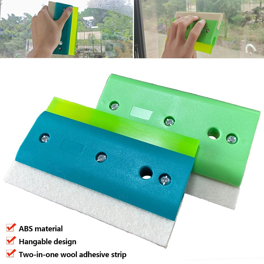 2 in 1 Window Tint Tool Double Side Wool Felt Squeegee Soft Rubber Scraper Vinyl Car Wrap Film Installing Water Remover