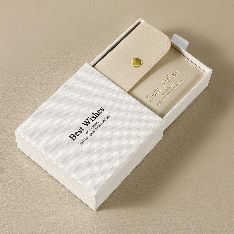 

Elegant Pu Leather Jewelry Organizer Case Snap Bag Set Closure for Necklaces Bracelets Earrings Storage Bags Gift Packaging Box