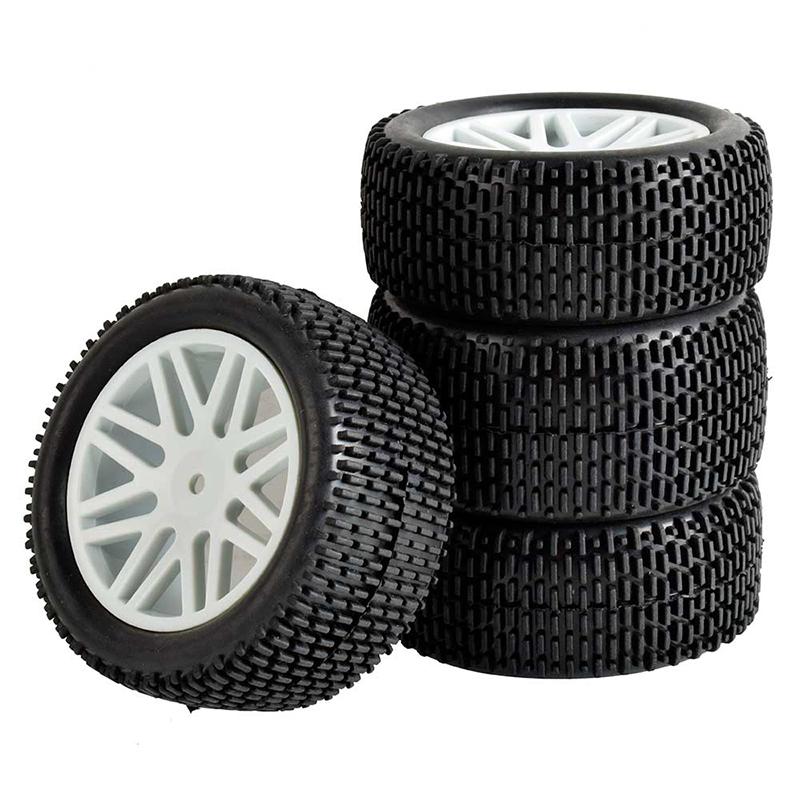 RS Wear-Resistant Off Road Tires Plastic Wheel Rim Rubber Tyre for 1:10 RC Car HSP 94107 94166 94106 94155 Tamiya Wltoys 144001