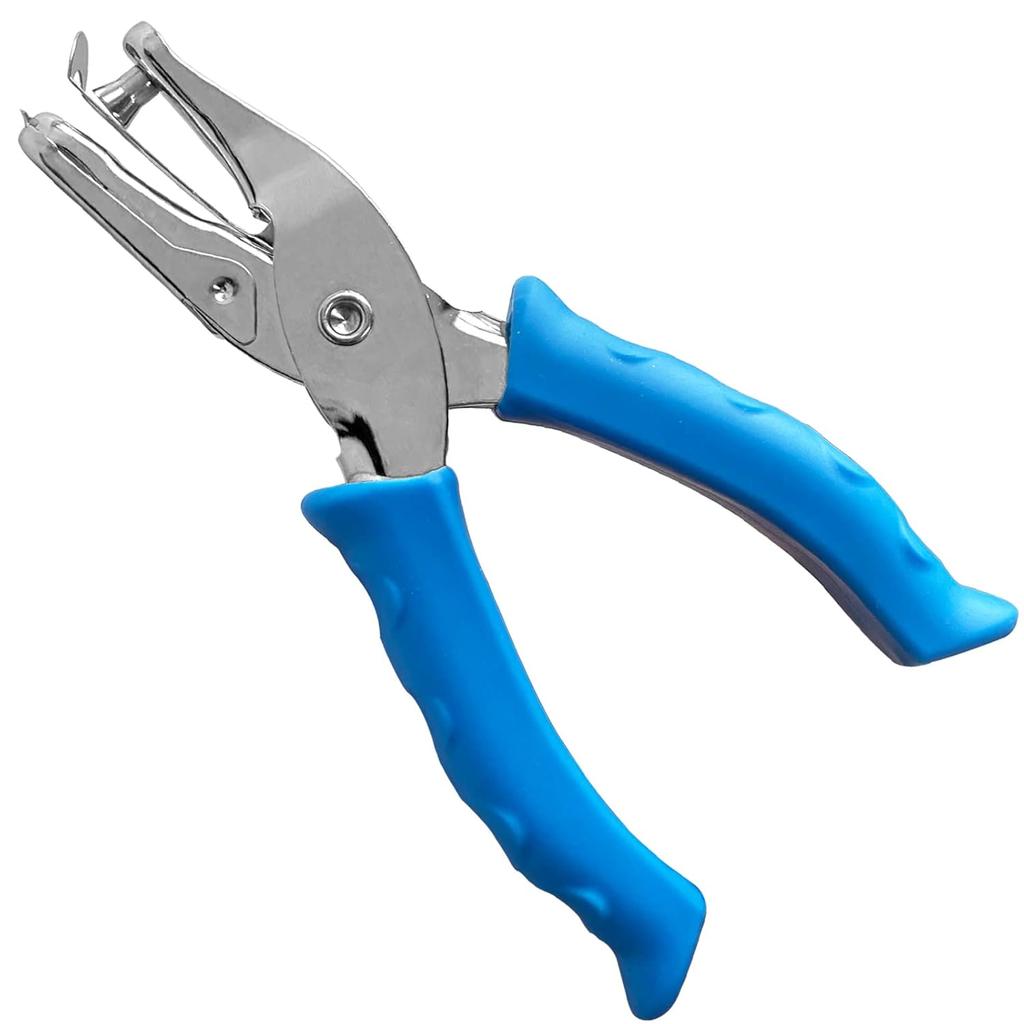 1PC Single Hole Punch 1/4” Paper Hole Puncher for Crafts, One Hole Puncher with Blue Soft Grip Handle, Handheld Circle Punch for Paper Crafts
