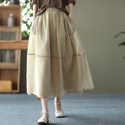 Half-body Skirt Women Summer Casual Versatile Elastic Women's Skirt Loose Comfortable Large Size Skirt