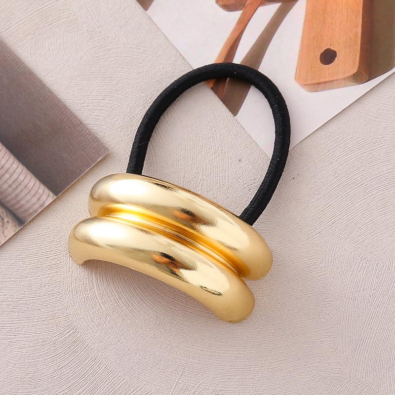 European American Punk Metal Hair Tie - Elastic Semicircular Round Tube Hair Ring