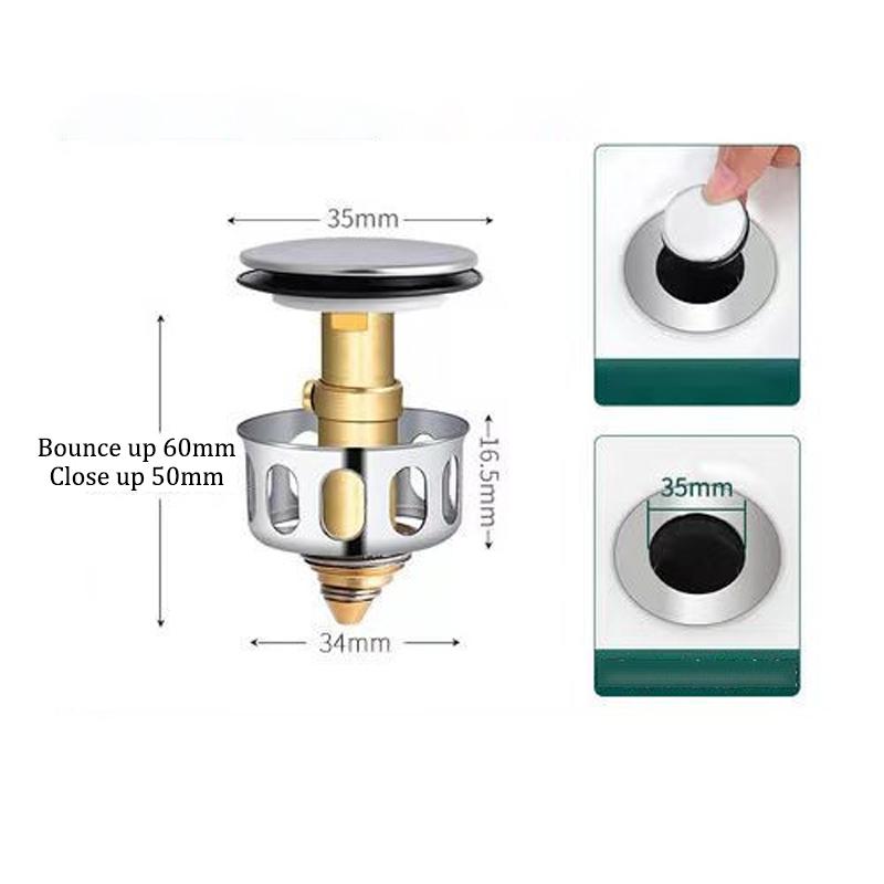 

Basin Drains Universal Metal Filter Valve Pop-up Drainer Waste Stopper Bathtub Strainer Plug Hair Catchers Bathroom Accessories білий