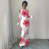 Off-Shoulder Maxi Dress with Asymmetric Neckline and Floral Print, Available In Multiple Colors