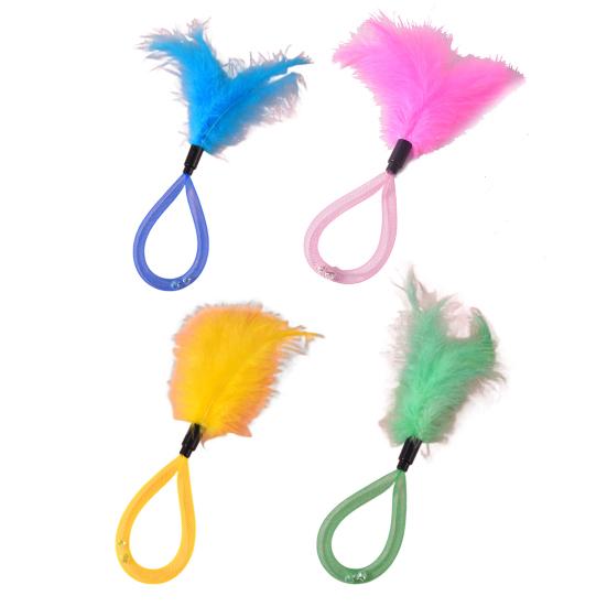 2Pcs Feather Cat Toys with Bells Interactive Spring Teaser Wand for Kittens Cats Interactive Cat Hunting Instinct Play Toy Colorful Pet Supplies