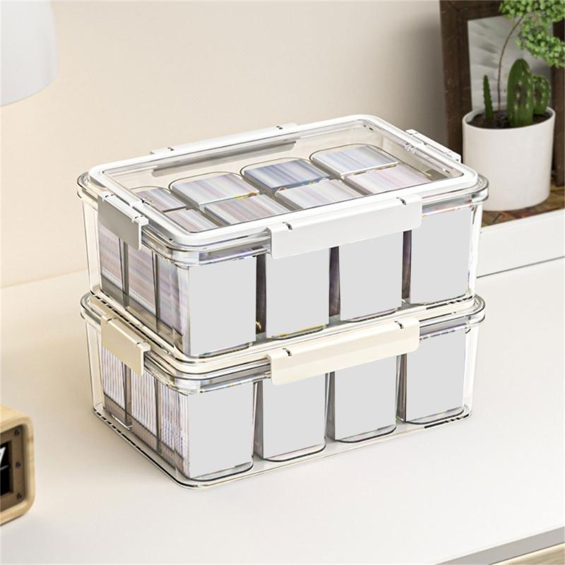 High Capacity Clear Craft Organizer Box Beads Storage Container with 4 Inner Boxes Large Capacity Clear Card Holder