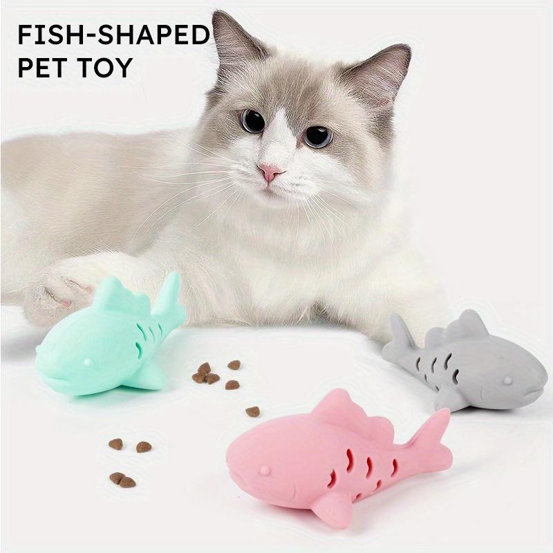 Pet Silicone Fish-Shaped Feeder, an Interactive Toy for Pets That Is Durable And Designed for Training And Entertaining Cats And Dogs, Without Battery