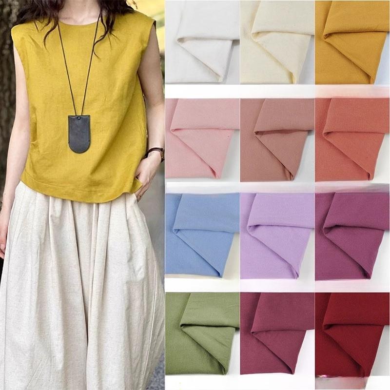 Chinesischer Stil Einfarbige Gewaschene Baumwolle Stoff DIY Der Hintergrundstoff für Das Foto Ist Plissiert Reine Baumwolle Zuhause Hanfu