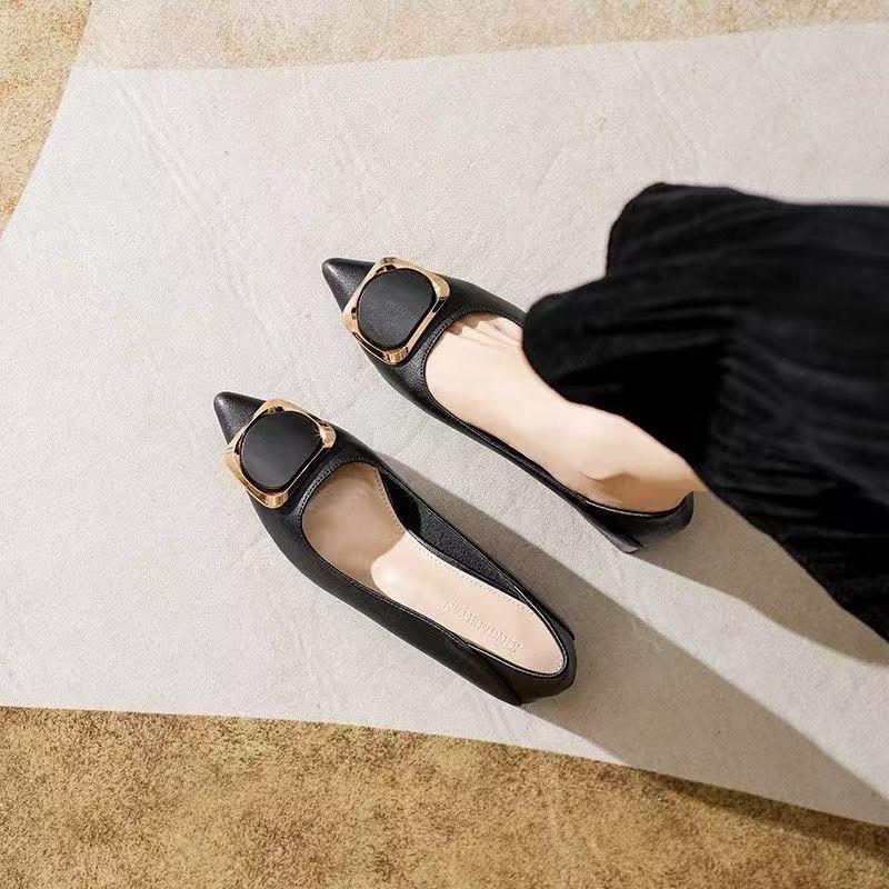 Pointed-toe Single-heeled, Fashionable, Shallow-mouthed, Thick-heeled, High-heeled Women's Shoes