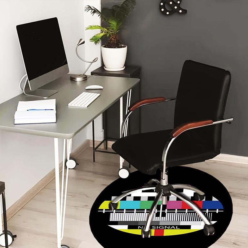

1pc No Signal Test Pattern Round carpet, Perfect for Decorating Chairs, Living Rooms, Or Bedrooms, for Living Room.141 80cm by 80cm
