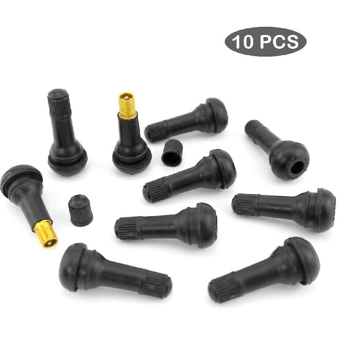 Quacc 10 PCS TR413 Rubber Snap-in Tire Valve Stems Sturdy Replacement Tyre Valves Stems for 0.453" Tubeless Rim Holes On Cars, Go-Karts, Trucks, Lawn