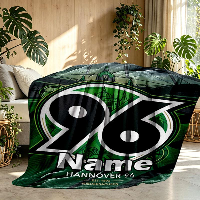 Custom Name Personalized Hannover 96 Football Print Blanket, Home Decor, Bedroom, Sofa, Camping, Couch, Gifts for Birthday Christmas