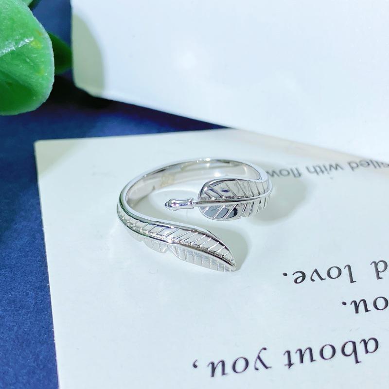 S925 Sterling Silver Adjustable Leaf Ring - Elegant, Versatile, High-End Women's Fashion
