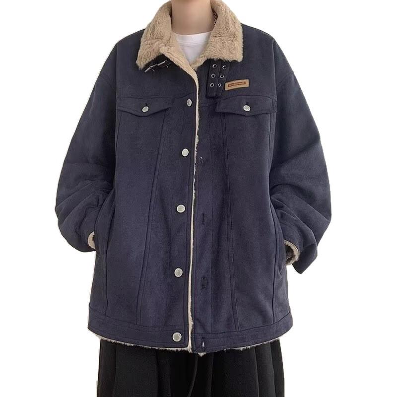 Men's American Retro Lambswool Cotton Jacket - Warm, Trendy High Street Autumn/Winter Thickened Coat