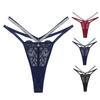 Women G-string Shiny Sequin Contrast Color Hollow Out See-through Adjustable Straps