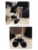 2025 Autumn/Winter Women's Plush Platform Slippers - Cozy Cotton, Thick Sole, Closed Toe