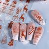 Christmas Nail Art Sticker 3D Winter Glitter Elk Snowflake Gingerbread Man Decals  Sliders DIY Manicure Decorations