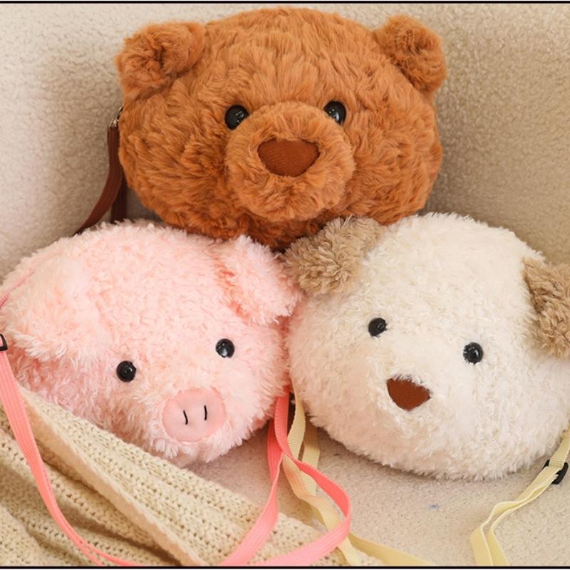 Niedliche Tierrucksäcke, Kuscheltier, Schwein, Bär, Hund, Tasche, Mädchen, Schultertaschen, Plüsch, Schulranzen für Schüler, Rucksack, Welpenspielzeug für Jungen