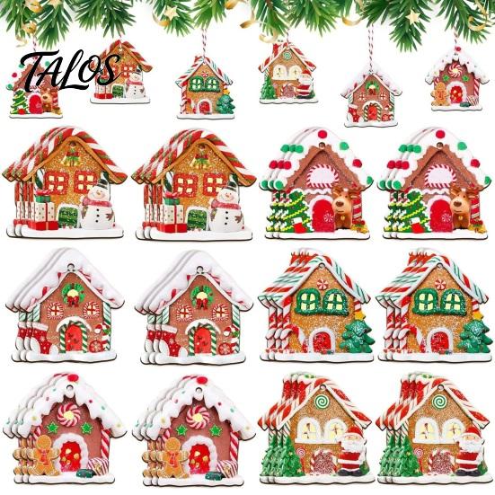 Indoor Christmas Party Decorations 24/36Pcs Gingerbread House Ornaments, Wooden Xmas Tree Decor with Rope, Gift Tags Hanging Ornaments for Holiday New