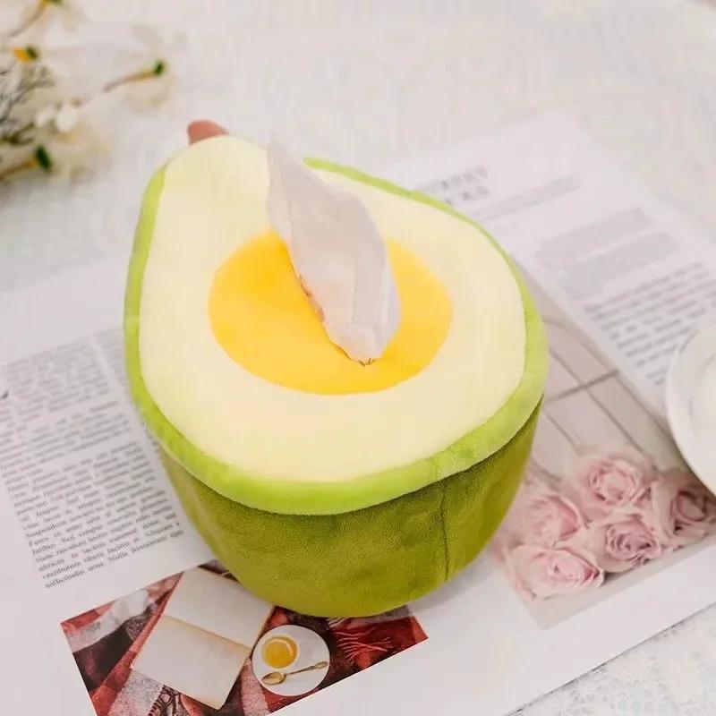Creative New Plush Cute Cartoon Fruit Pineapple Avocado Tissue Box Paper Tissue Holder Napkin Case Pouch Gifts Home Supplies