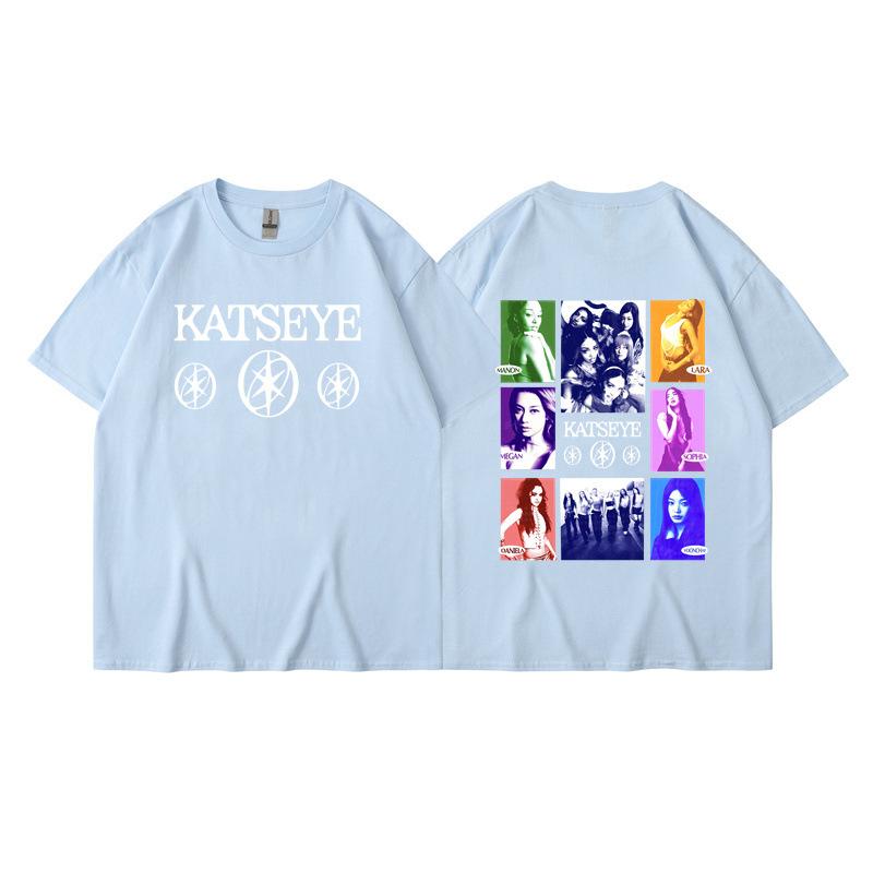 New KATSEYE printed T-shirt men's and women's casual T-shirt high-quality short sleeves