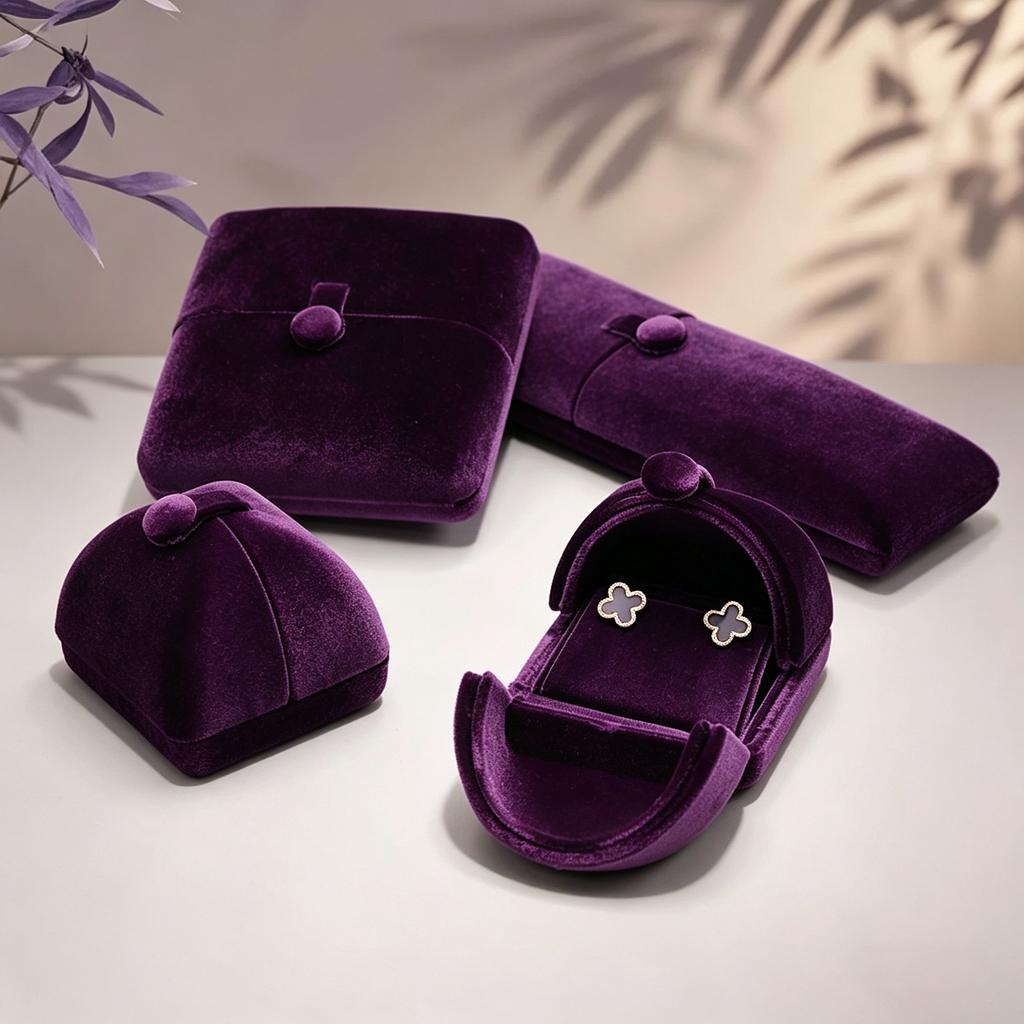 Luxury Double Opening Silk Velvet Jewelry Box, Ring Couple Band Earring Necklace Bangle Gift Packaging Case