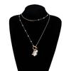 Elegant Geometric Cut Crystal Necklace With Adjustable Chain Length Feature Versatile Daily Jewelry Piece