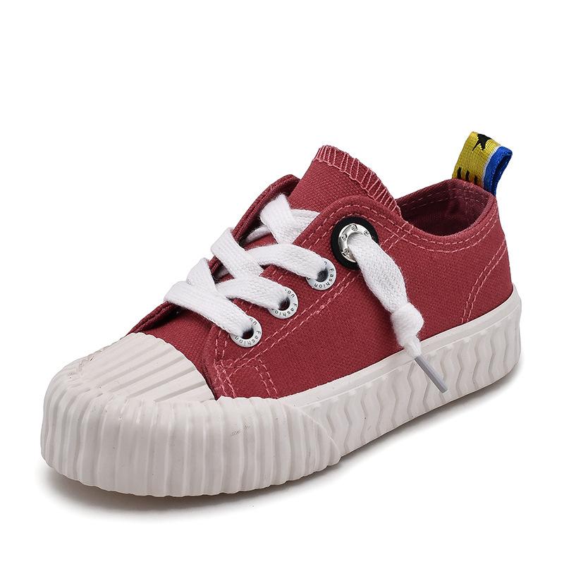 Children Shoes Boys Low Top Solid Canvas Shoes Gilrs Toe Protection Soft Sole Casual Sneakers Size