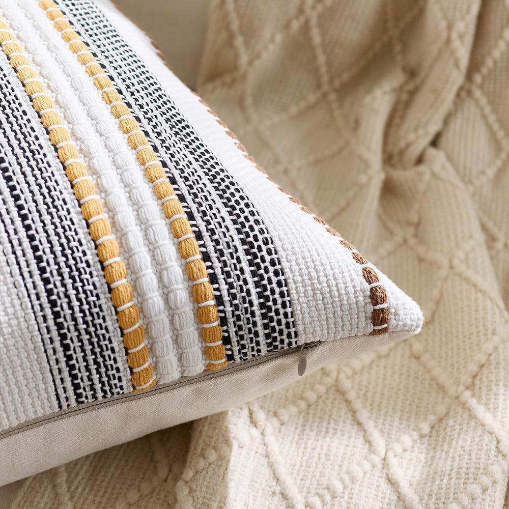 45x45cm Chenille Jacquard Pillowcase Cojines Decoration Home Sofa Stripe Throw Cushion Cover Simple Headboard Pillowcases